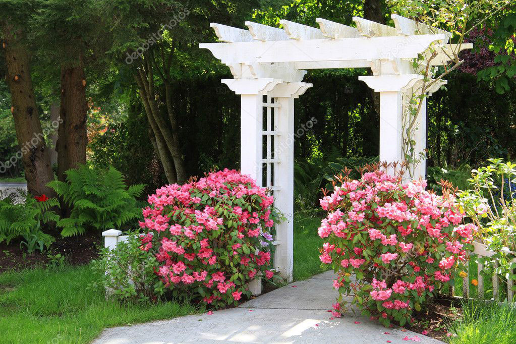 arbor installation and flower planting and gardening for outdoor garden in virgina