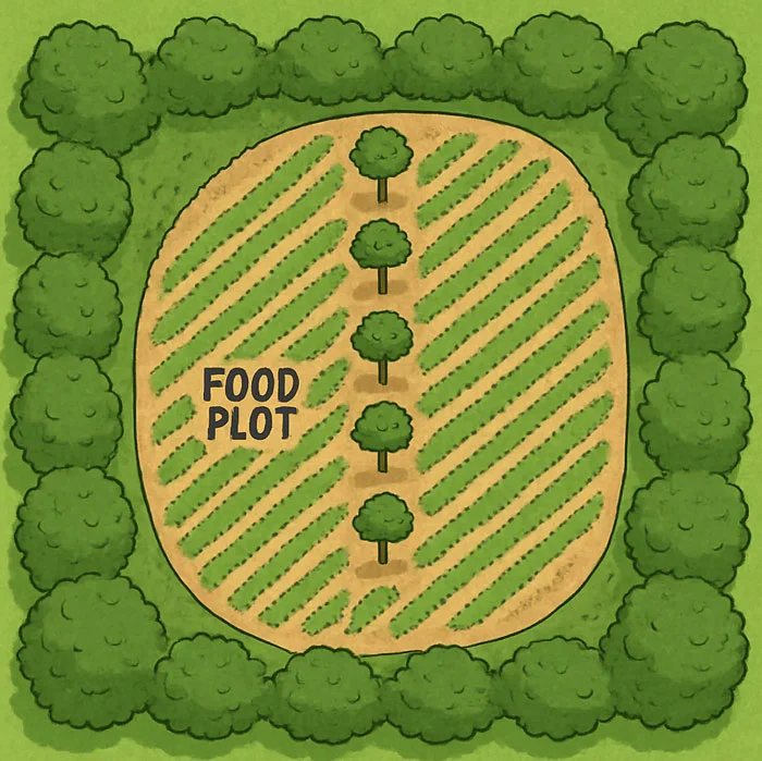 alternative design diagram of a food plot design for tree planting
