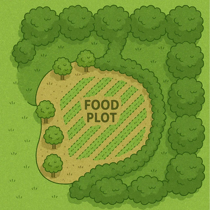 diagram of a food plot design for tree planting