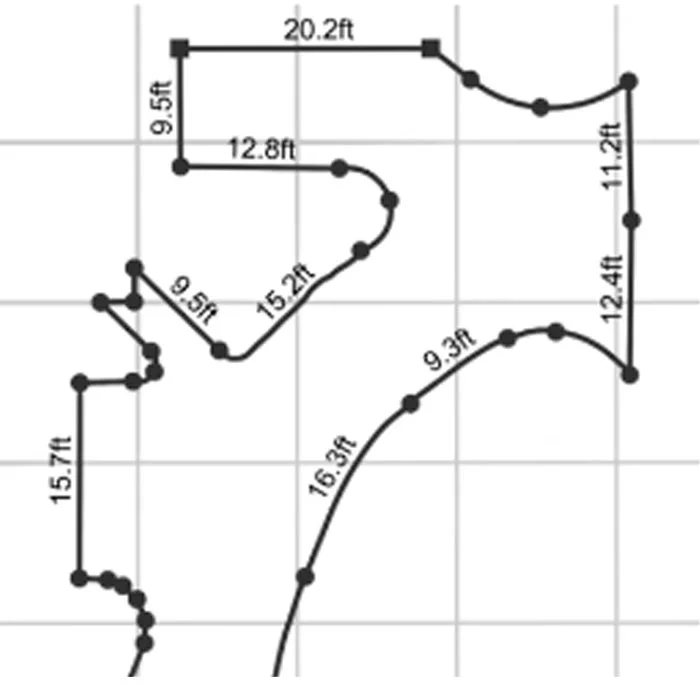 diagram of measuring and drawing for site planning in Virginia