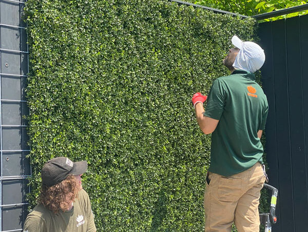 green team builders constructing a green wall in virginia