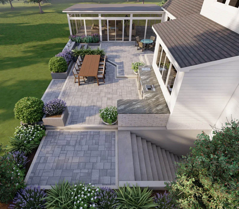 patio construction and outdoor landscaping and hardscaping