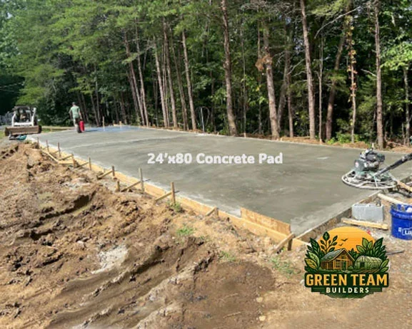 Picture of a newly poured concrete pad